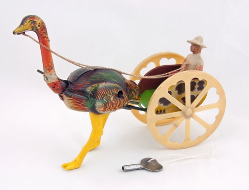 Ostrich Pulling Cart