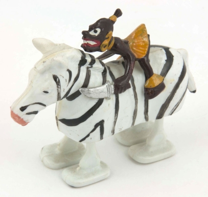African Man Riding Zebra
