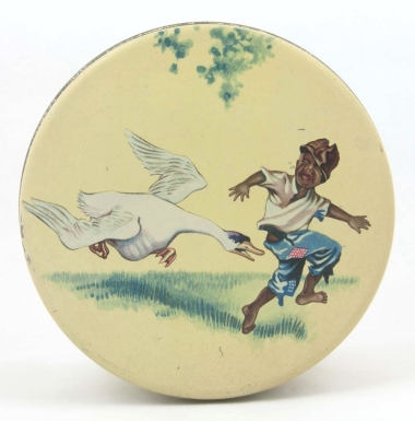 Black Boy Chased by Goose