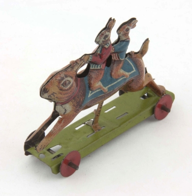 Two Rabbits on a Larger Rabbit