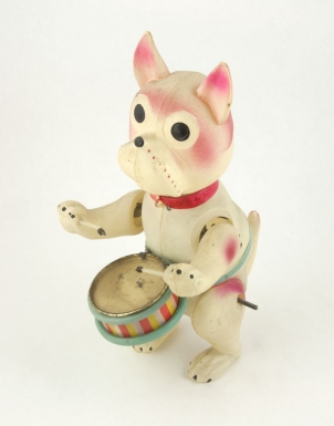 "Celluloid Mech. Dog w/Drum"