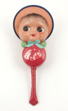 Doll's Head Baby Rattle