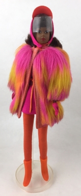 Christie with 1960s Feather Coat