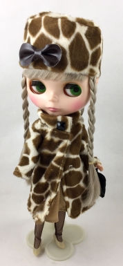 Blythe Doll with Giraffe Print Hat and Coat