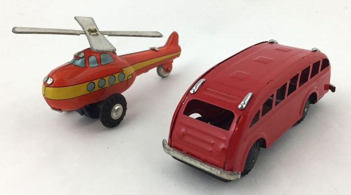 "Small Helicopter & Bus"