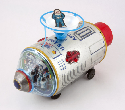 "Space Capsule with Floating Astronaut"