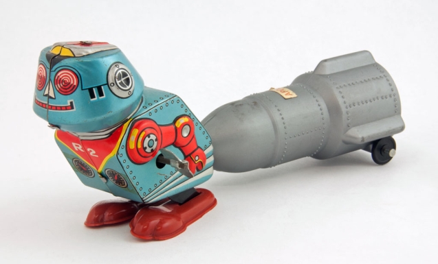 "Mighty Robot Carring [sic] Apollo"