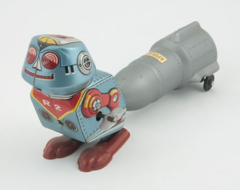 "Mighty Robot Carring [sic] Apollo"