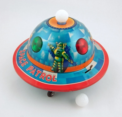 "Space Patrol with Floating Satellite"